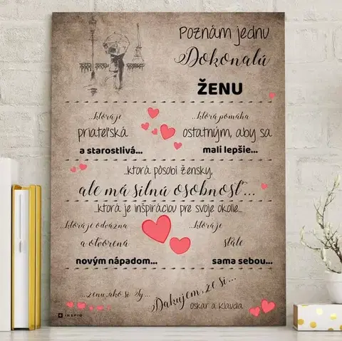 Tabuľky s venovaním (darčeky) Darček pre ženu - Vyznanie pre najväčšiu lásku - personalizovaný obraz
