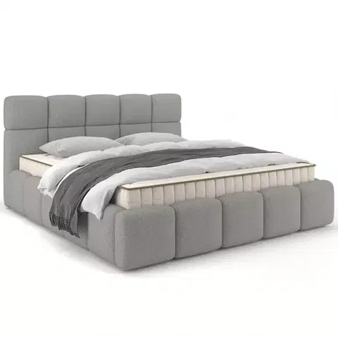 Čalúnené postele Posteľ Fluffy 120/200 Quelle 83 sivý