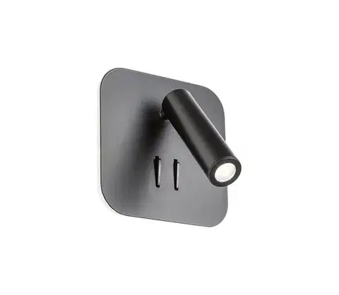 Svietidlá Redo 01-1492 - LED nástenné svietidlo QUDA LED/6W/230V + LED/3W CRI 90 čierna 01-1492