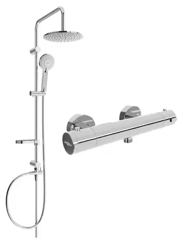 Sprchy a sprchové panely MEXEN/S - Carl sprchový stĺp vrátane sprchovej termostatickej batérie Kai, chróm 77100240-00