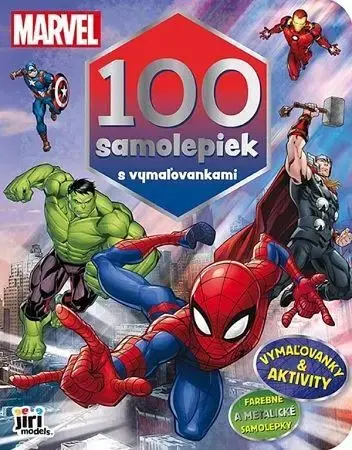 Nalepovačky, vystrihovačky, skladačky 100 samolepiek s vymaľovankami - Marvel