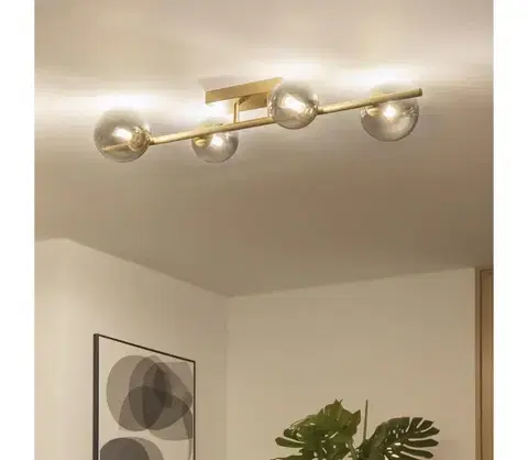 Svietidlá BRILAGI - LED Prisadený luster MILLA 4xG9/3W/230V zlatá/dymová 7010-4GS