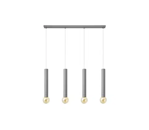 Svietidlá  Luster na lanku TUBA 4xE27/15W/230V šedá W-L 1117/4 GR