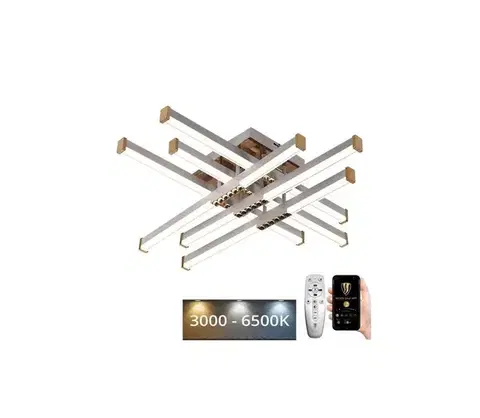 Svietidlá  LED Stmievateľný prisadený luster LED/90W/230V 3000-6500K + diaľkové ovládanie J7314/W