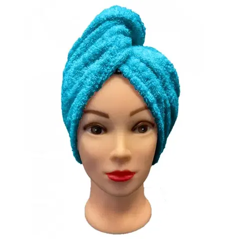 Uteráky Rýchloschnúci froté Turban na vlasy tyrkysový TiaHome