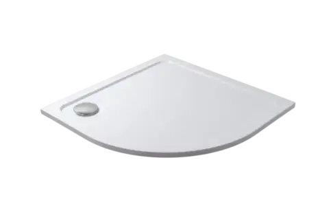 Vane H K - THOR Sprchová vanička z liateho mramoru, štvrťkruh, R550 90x90x3 cm - ľavý odpad SE-THOR-90QL