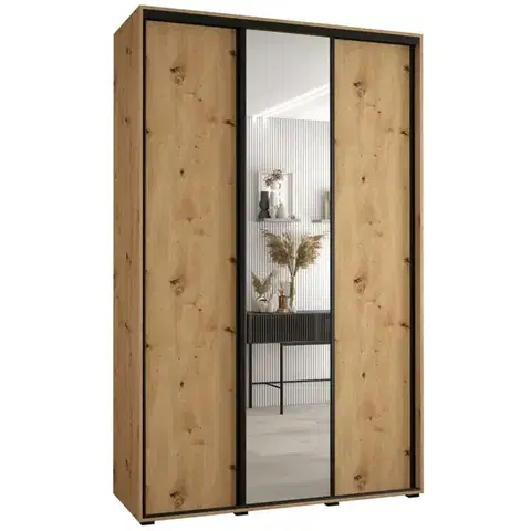 Šatníkové skrine Skriňa 45 Canaris 3 180 artisan/čierna