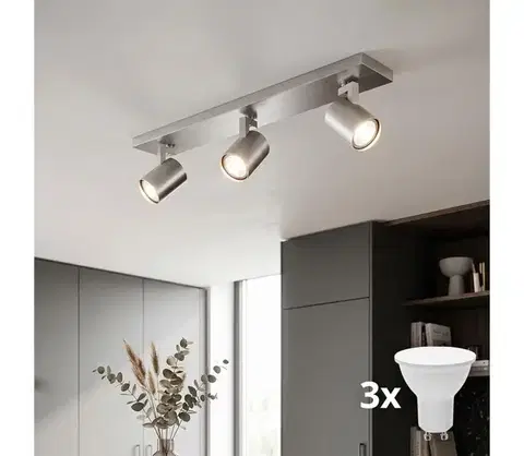 Svietidlá Philips 53093/48/12 - LED bodové svietidlo RUNNER matný chróm 3xGU10/20W/230V 53093/48/12