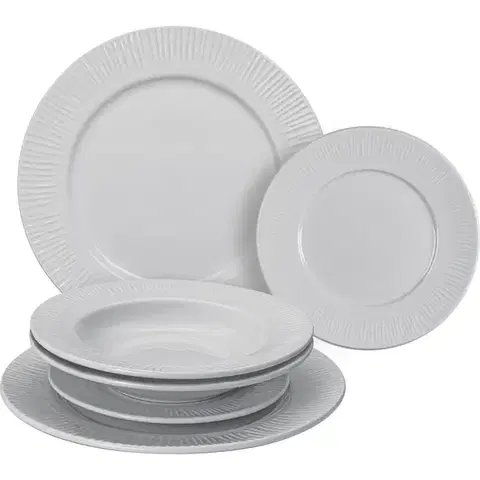 Súpravy riadu Lamart LT9080 okrúhle taniere Fancy, 6 ks