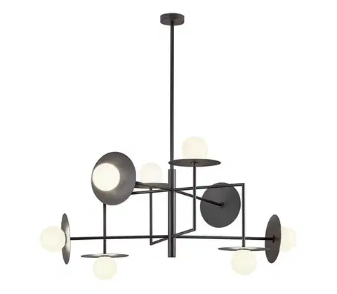 Svietidlá Redo 01-2753 - Luster na tyči PLATO 8xG9/10W/230V čierna 01-2753
