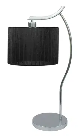 Nástenné svetlá Chrómová stolová lampa, kancelárska, čierne tienidlo, Draga