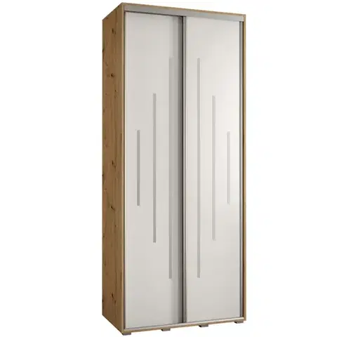 Šatníkové skrine Skriňa 45 Canaris 12 100 artisan/biela/silver
