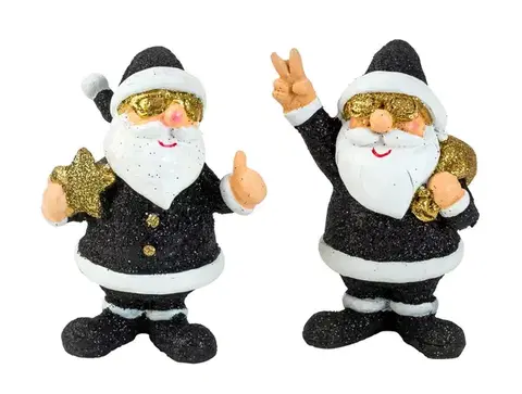 Vianočné dekorácie MAKRO - Santa 7,5cm s okuliarmi rôzny motívy