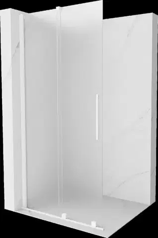 Sprchové dvere MEXEN/S - Velar Sprchová zástena posuvná Walk-in 110 x 200, dekor 8 mm, biela 871-110-000-33-20