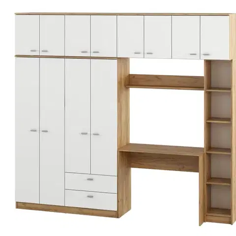 Detské izby KONDELA Orbi študentská zostava dub artisan / biela