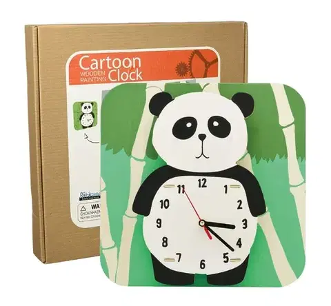 3D puzzle 3D Creative Drevené 3D puzzle Panda nástenné hodiny