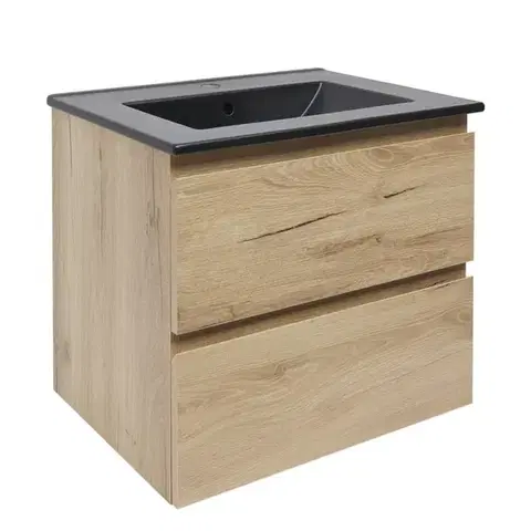 Kúpeľňový nábytok Kúpeľňová skrinka 2 zásuvková s umývadlom SAT B-Way 59x50x45 cm dub mat BWAY260OAKU4B BWAY260OAKU4B