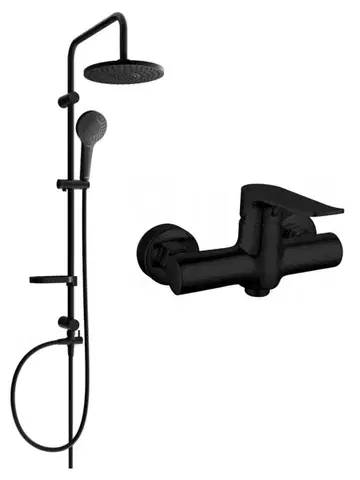 Sprchy a sprchové panely MEXEN/S - Erik sprchový stĺp vrátane sprchovej batérie Pecos, čierna 72740205-70