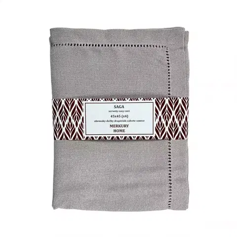Bytový textil Obrúsok SAGA svetlošedá 45x45 easy care