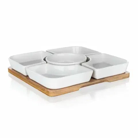 Podnosy a tácky Banquet Servírovacia sada misiek BRILLANTE Bamboo