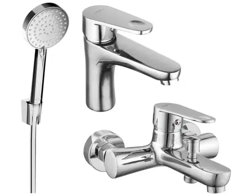 Sprchy a sprchové panely MEXEN/S - Kama R75 Set umývadlové a vaňové batérie s príslušenstvom, chróm 72503R75-00