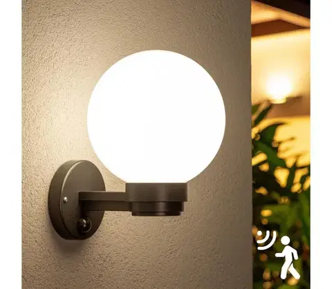 Svietidlá BRILAGI - Vonkajšie nástenné svietidlo so senzorom HARBOR 1xE27/40W/230V IP33 antracit/biela GD-HAWUSM-92