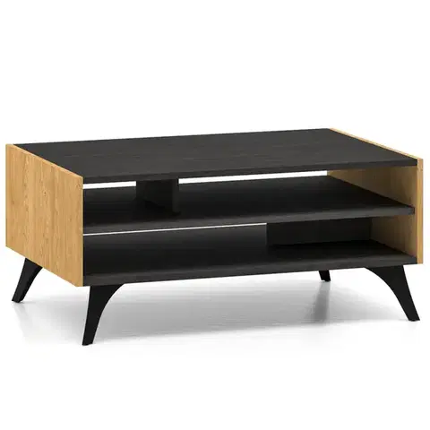 Konferenčné stolíky s úložným priestorom Konferenčný stolík Toscania 07 Dub  Dune/jaseň čierny