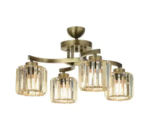 Svietidlá  Prisadený luster CRYSTALLINE 4xE27/40W/230V bronzový 683AVN1437