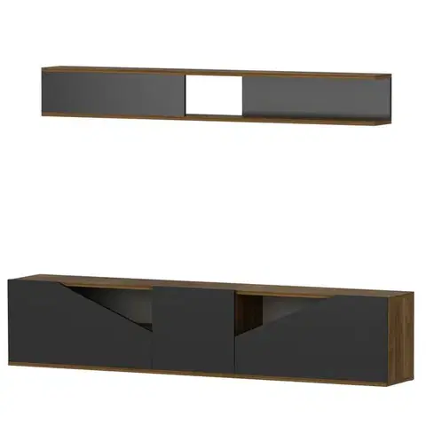 Konferenčné stolíky Televízny stolík s policou Tac Walnut and Black