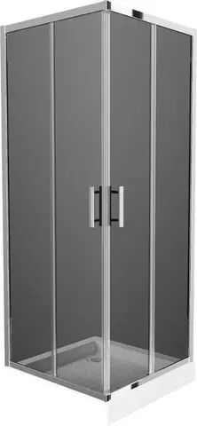 Vane MEXEN/S - Rio štvorcový sprchovací kút 80 x 80, grafit, chróm + vanička Rio 860-080-080-01-40-4510