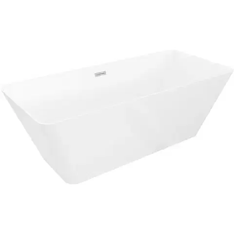 Vane MEXEN/S - Velo Slim voľne stojaca vaňa 170 x 75, biela, sifón a prepad chróm 52811707500-01