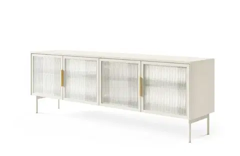 Nábytok ArtLas Tv stolík NAIRE 4D s LED osvetlením | cashmere