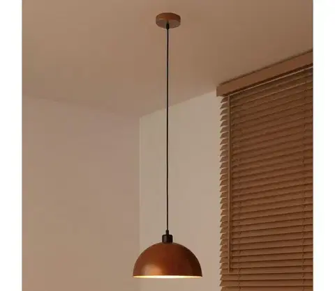 Svietidlá  - Závesné svietidlo na lanku IRONLINE 1xE27/15W/230V pr. 27 cm medená/čierna 70514