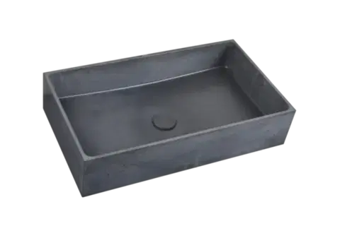 Umývadlá Umývadlo na dosku SAT Cemento 64x36,5 cm antracit bez prepadu CEM6437A CEM6437A
