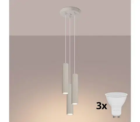 Svietidlá BRILAGI - LED luster na lanku CRESTO 3xGU10/10W/230V krémový BR.1595