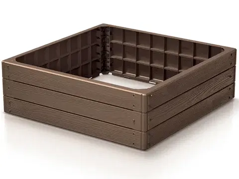 Kvetináče a truhlíky NABBI IBWS plastový vyvýšený záhon hnedá
