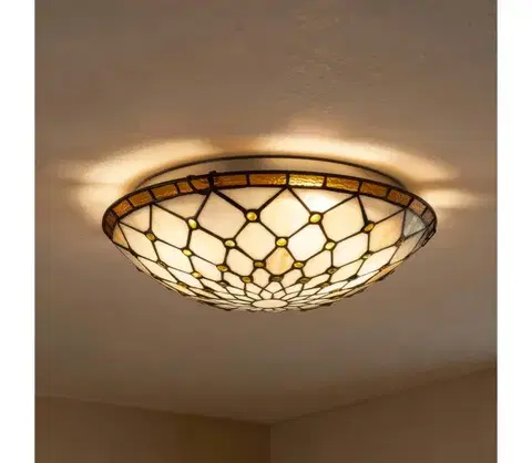 Svietidlá BRILAGI - Tiffany vitrážové stropné svietidlo IVORY 2xE27/60W/230V pr. 40 cm BRC-12016
