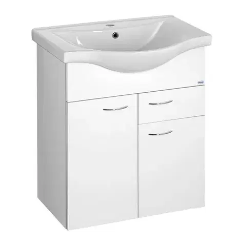 Kúpeľňový nábytok AQUALINE - KERAMIA FRESH umývadlová skrinka, 1 zásuvka, 60,6x74x34cm, biela 50064A