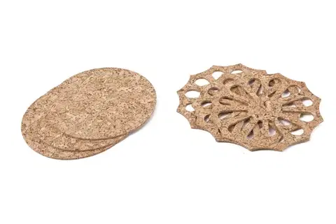 Prestierania MAKRO - Podložka korok Slza 3ks kruh a 3ks slza 16 x 2 cm