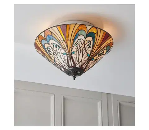 Svietidlá Endon 70241 - Stropné svietidlo Tiffany HECTOR 2xE27/60W/230V priemer 40 cm 70241