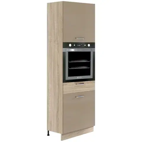 Kuchynské skrinky stojace Kuchynská skrinka Premio 20D sonoma/cappuccino lesk
