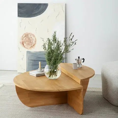 Sady stolíkov Súprava konferenčných stolíkov Podium Wood - Oak