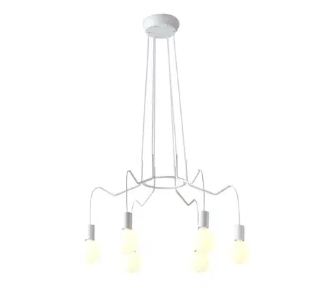 Svietidlá  Luster na lanku BASSO 6xE27/40W/230V biela 36-71026