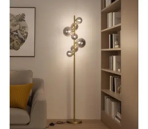 Lampy BRILAGI - LED Stojacia lampa MILLA 7xG9/3W/230V zlatá/dymová 3010-7GS