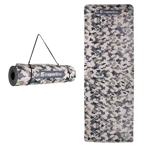 Podložky na cvičenie Karimatka inSPORTline Camu 173x61x0,8 cm šedý maskáč