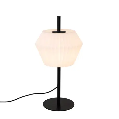 Vonkajšie svietidlá Moderná vonkajšia stolná lampa čierna s bielym tienidlom IP44 - Robbert