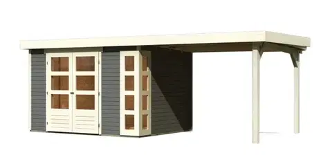 Drevené Drevený záhradný domček KERKO 5 s prístavkom 280 Lanitplast