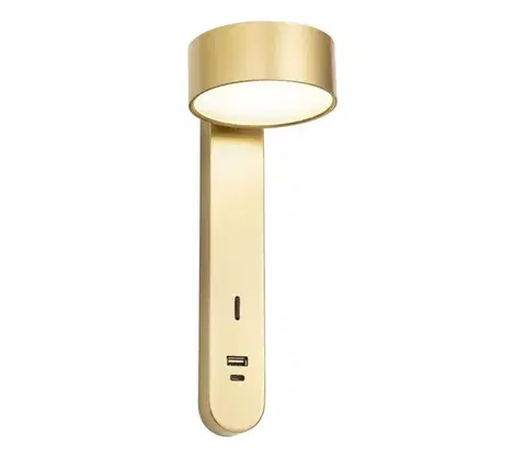 Svietidlá Redo 01-4641 - LED nástenné svietidlo SADES LED/6W/230V CRI 90 USB zlatá 01-4641