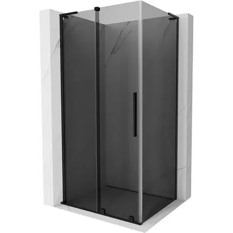 Sprchovacie kúty MEXEN/S - Velar L sprchovací kút, posuvné dvere 90 x 85, grafit, čierna 871-090-085-43-70