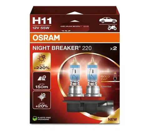 Žiarovky SADA 2x Autožiarovka NIGHT BREAKER H11 PGJ19-2/55W/12V - Osram 64211NB220-2HB